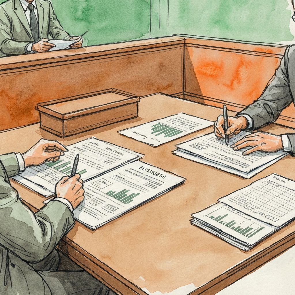 Documentos legales y financieros representando delitos económicos